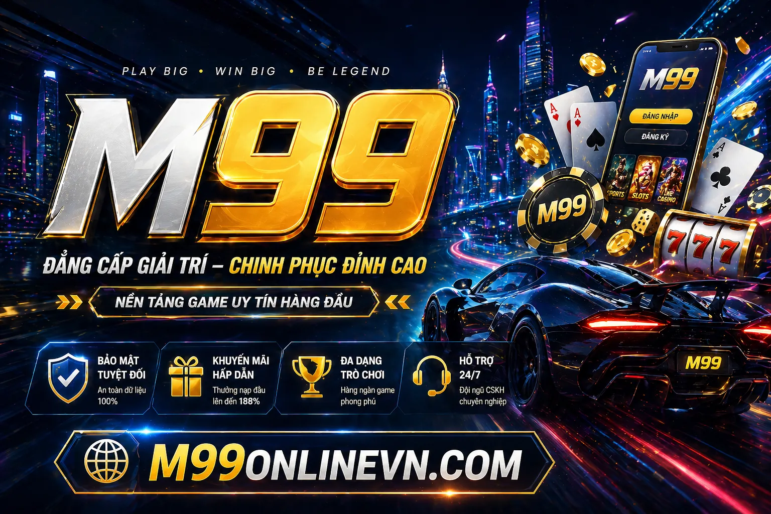 Banner kêu gọi tham gia BJ888 Nổ Hũ với hình ảnh tiền thưởng và biểu tượng chiến thắng