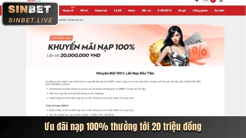 Thưởng chào mừng 100% cho thành viên mới bj888 Nổ Hũ